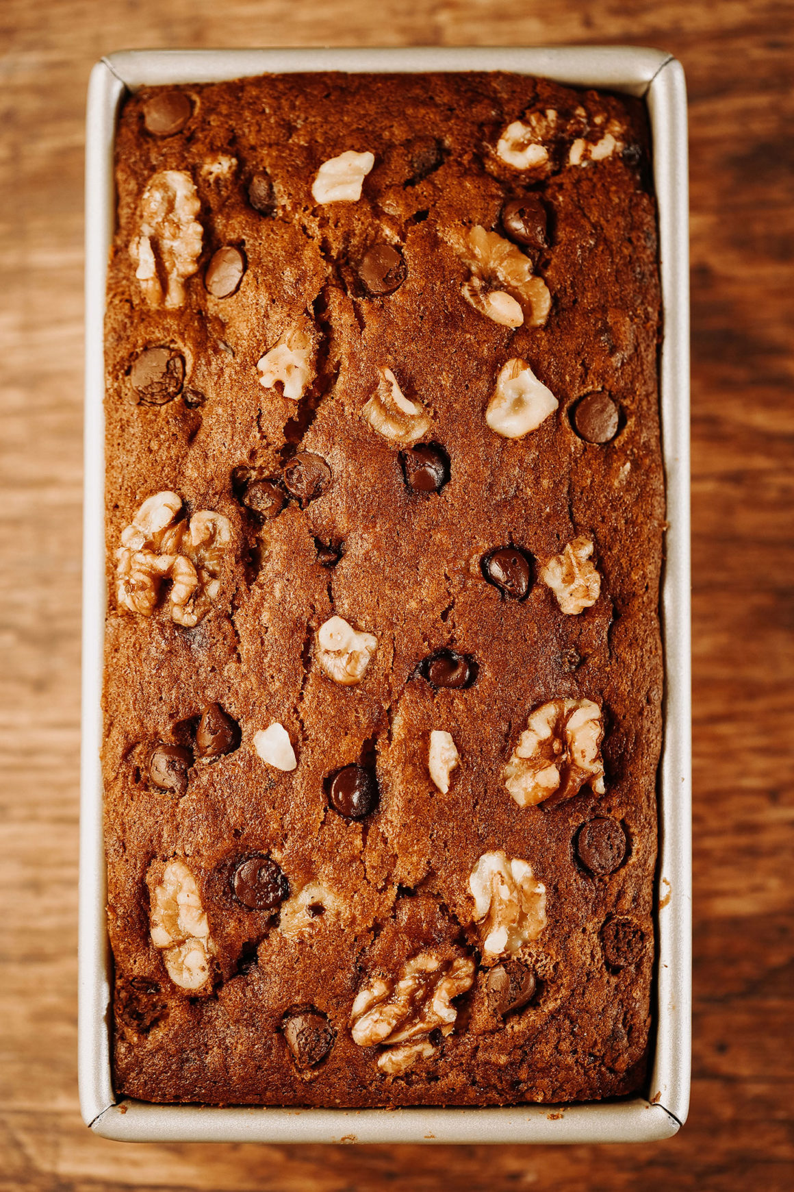 Banana Bread Loaf with Chocolate and Walnuts