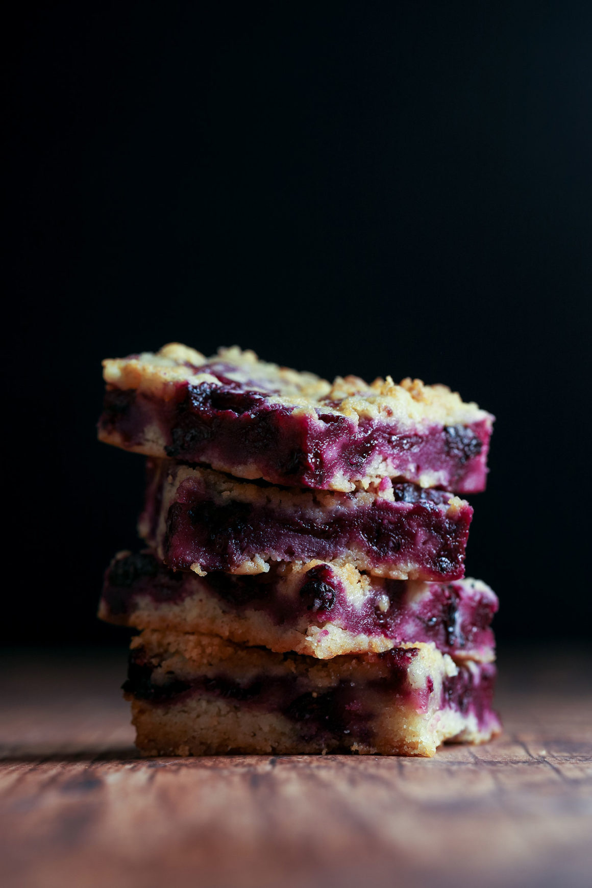 Stack of Blueberry Crumble Dessert Bars
