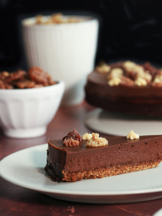 Dark Chocolate Cheesecake on Cocoa Pecan Crust