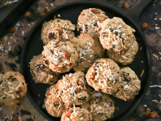 Dark Chocolate Almond Coconut Cookies