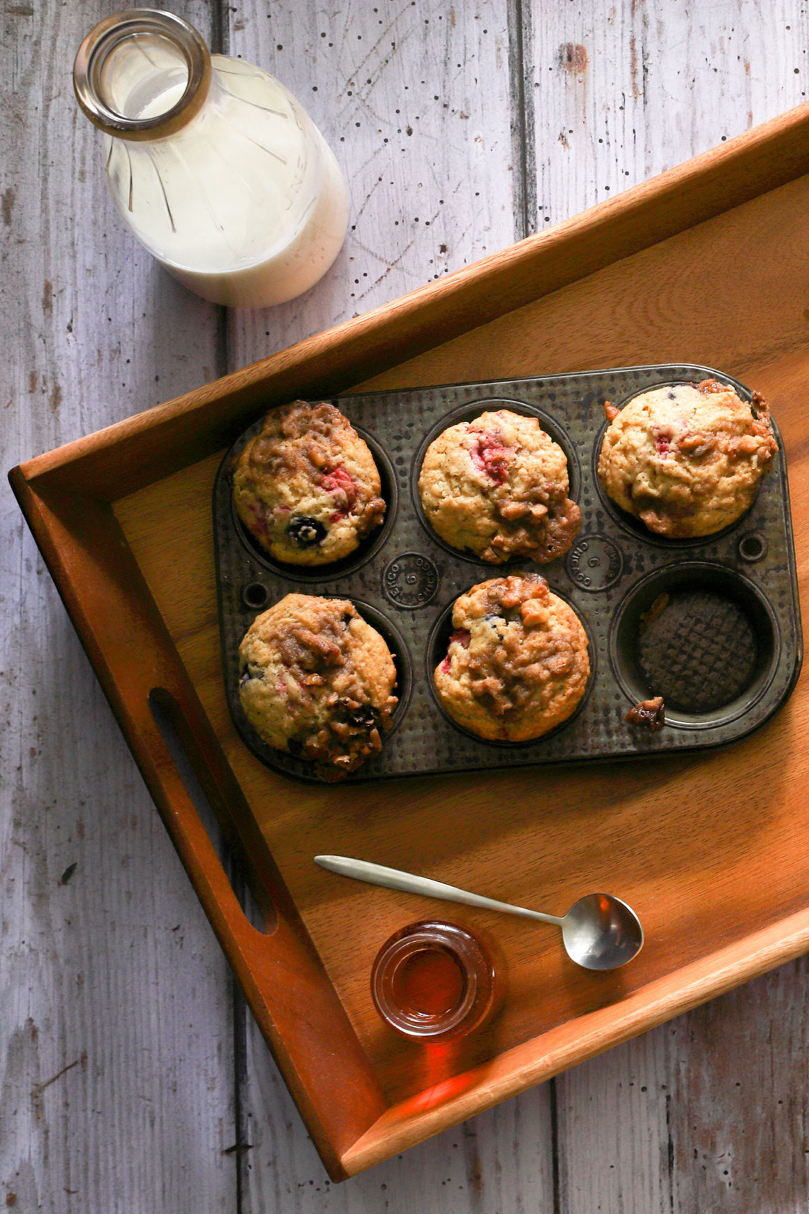 Raspberry Blueberry Muffins Breakfast Tray