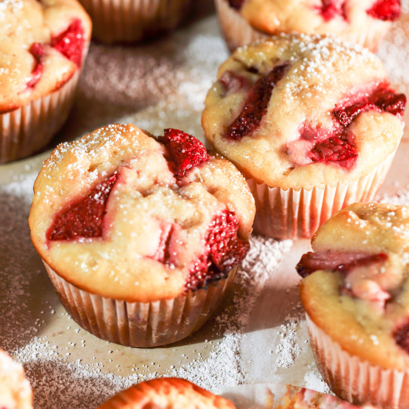Roasted Strawberry Muffins