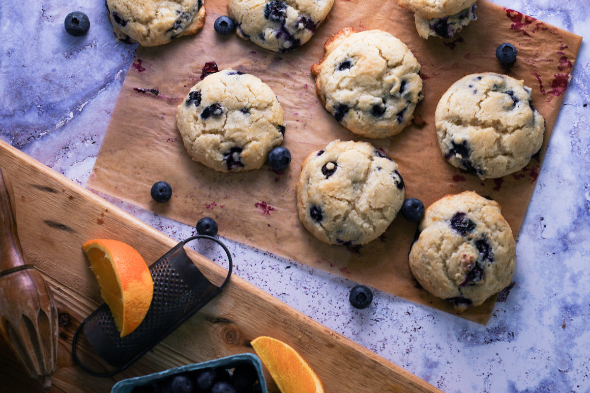 Blueberry Cookies on Parchment Paper