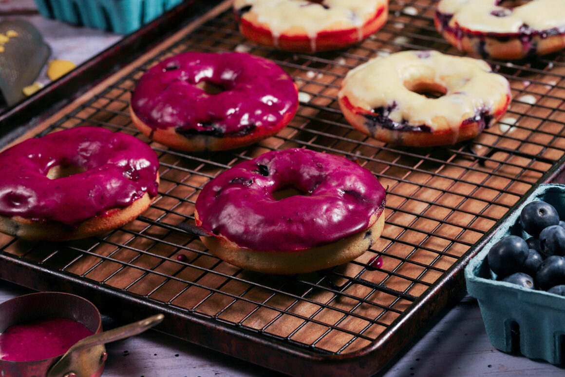 Blueberry Glazed Doughnuts