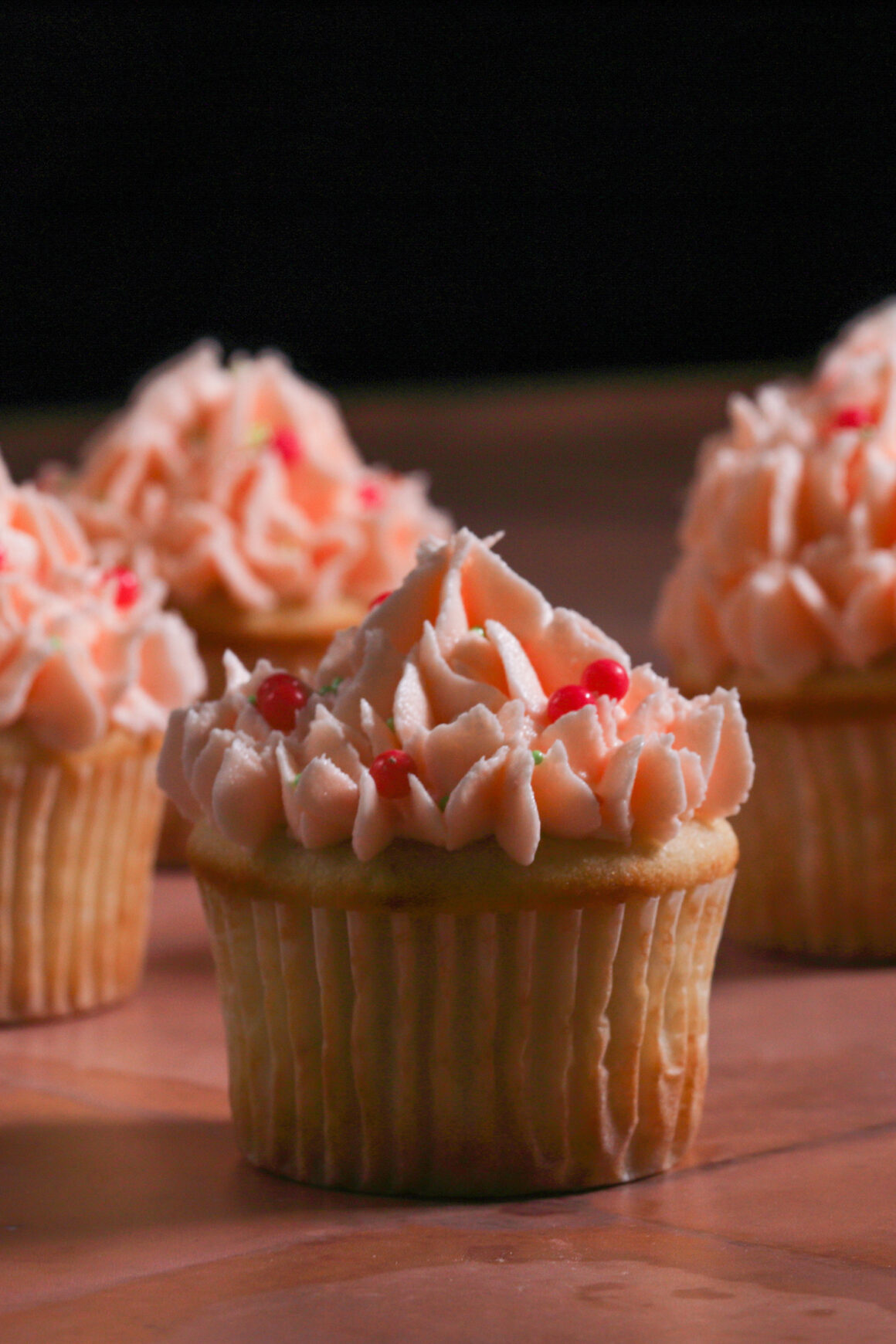 Orange Cupcakes with Sprinkles