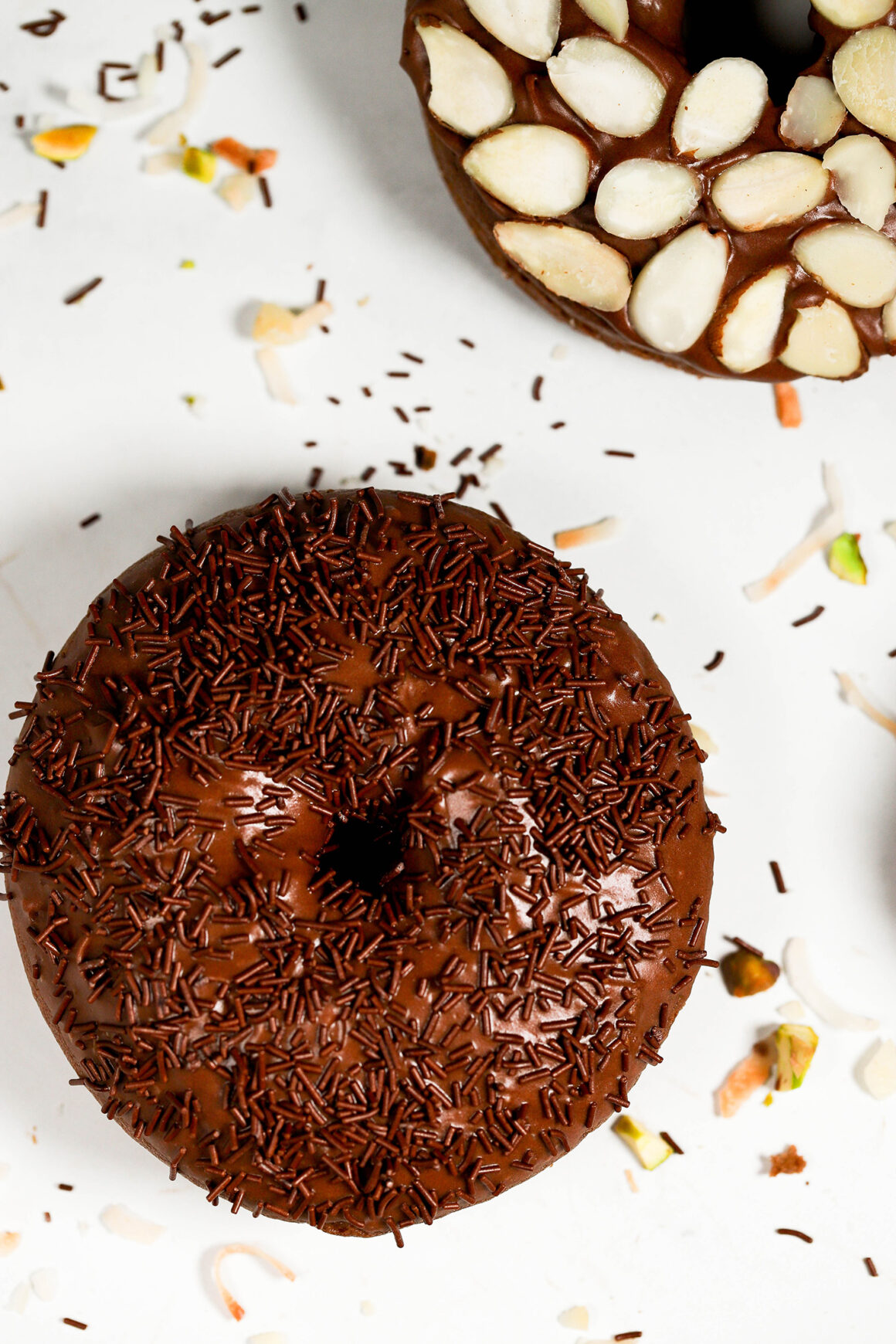 chocolate-doughnut with chocolate sprinkles