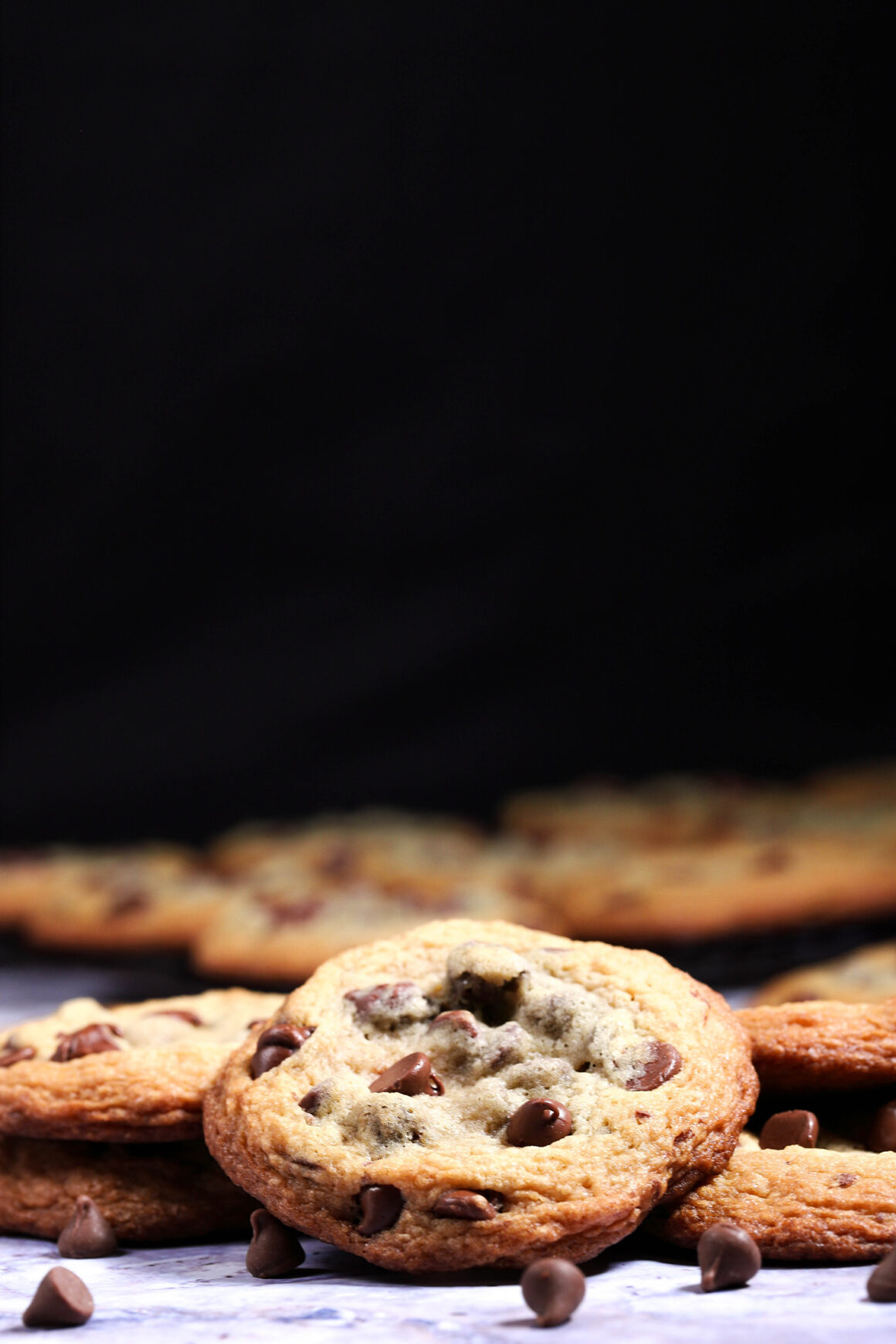 Chewy Chocolate Chip Cookie Pile Tall