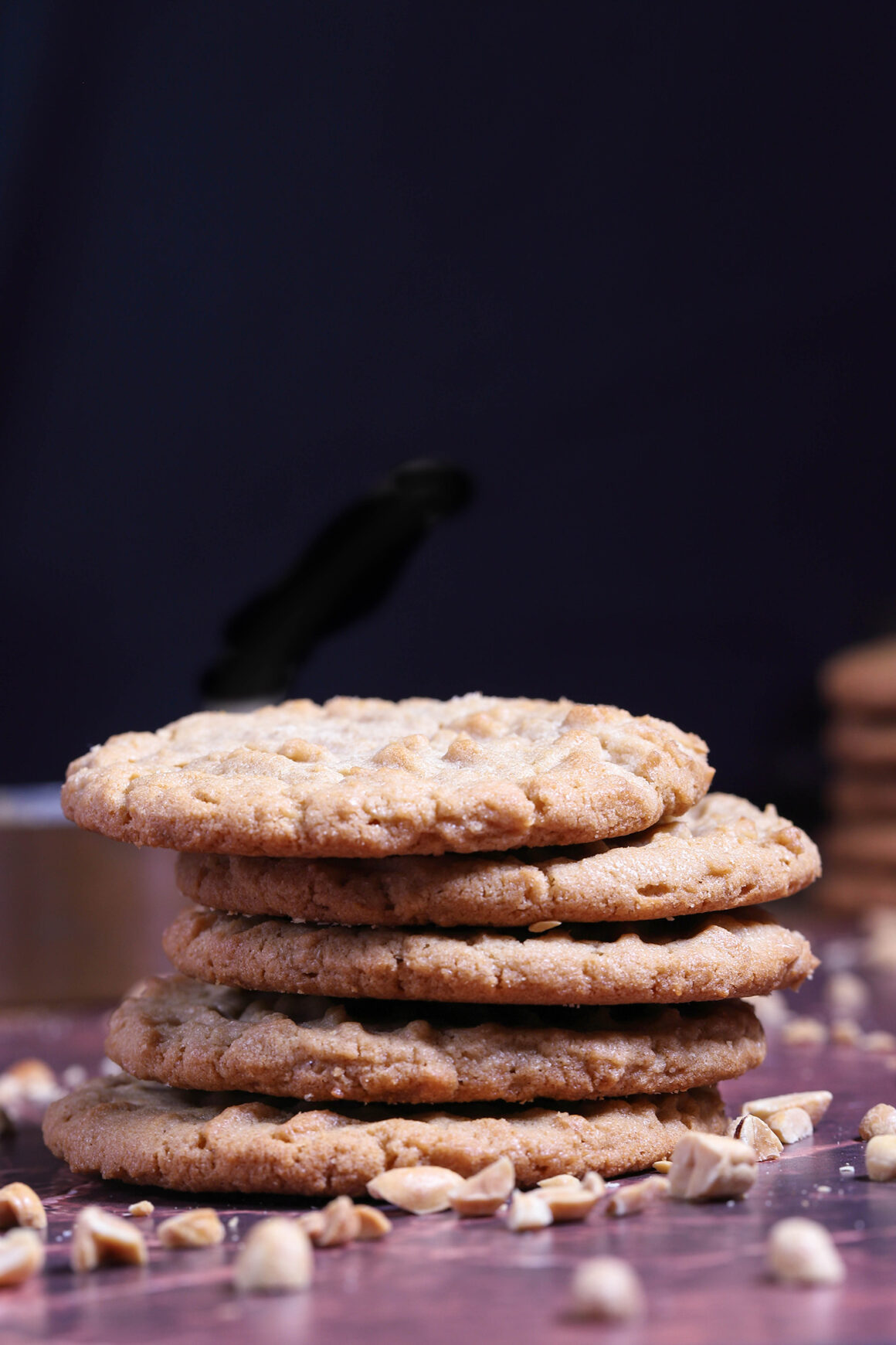 fresh peanut butter cookie stack