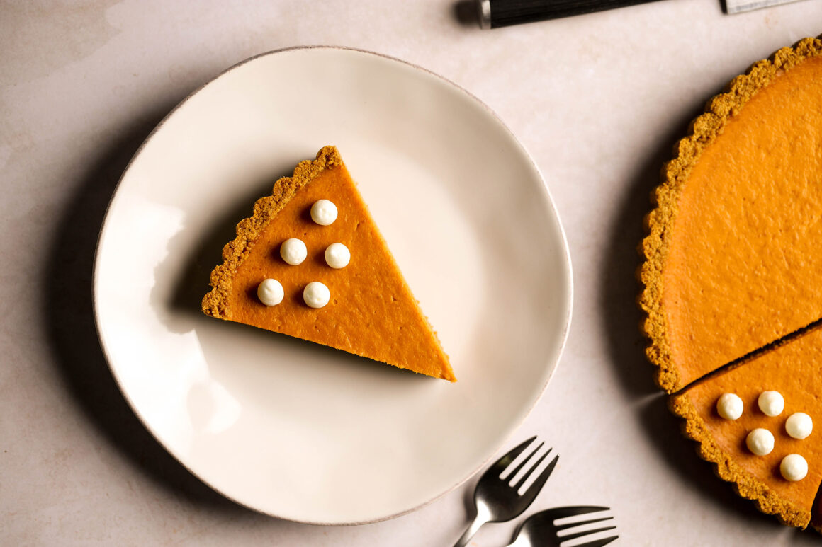 orange pumpkin tart slice wide