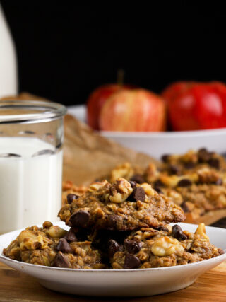 apple walnut dark chocolate oatmeal cookies