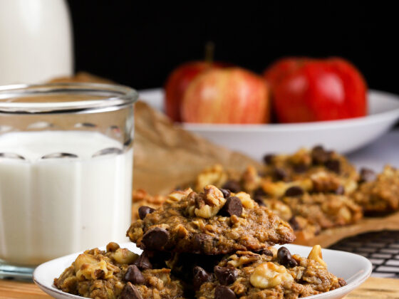apple walnut dark chocolate oatmeal cookies