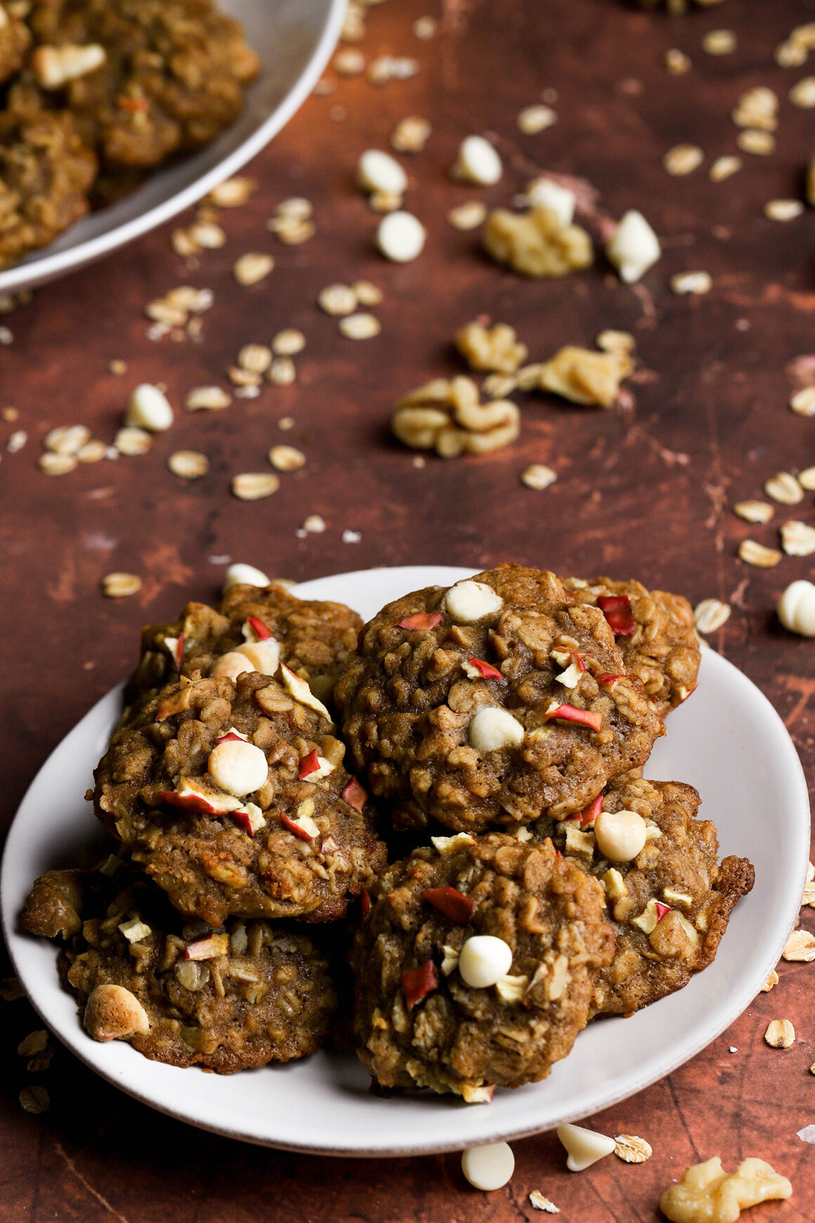 apple oatmeal cookies with walnuts