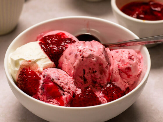 raspberry and strawberry ice cream